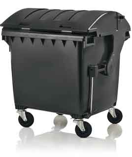 Mobile waste containers 1100 litre with round lid from Weber